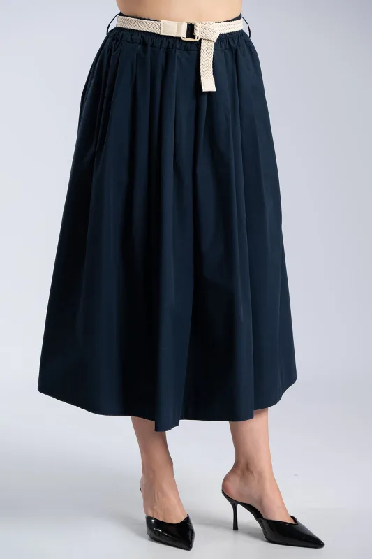 Cotton Skirt Knitted Belt 