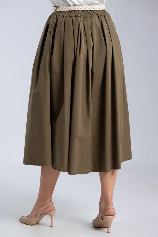 Cotton Skirt Knitted Belt 