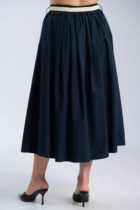 Cotton Skirt Knitted Belt 