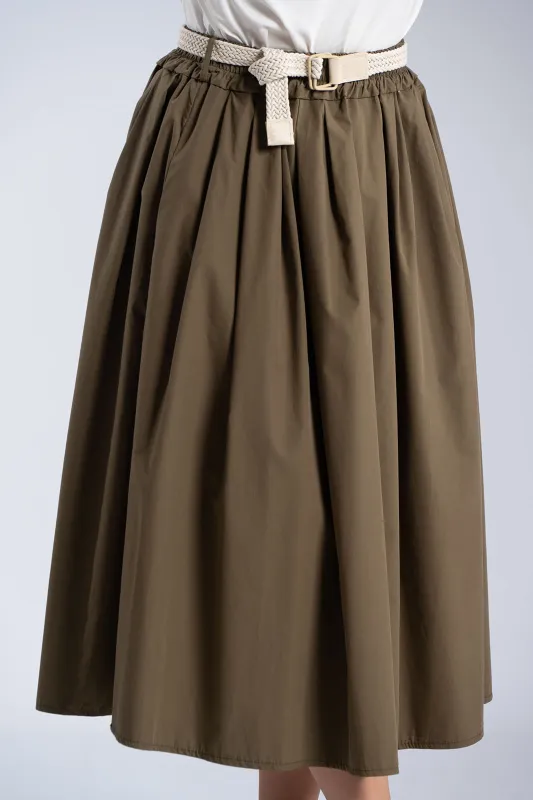 Cotton Skirt Knitted Belt 