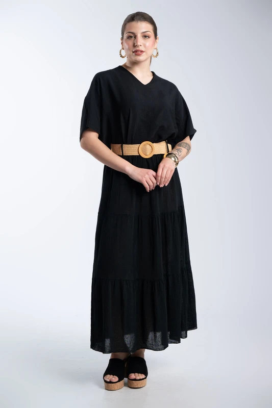 Cotton Skirt Straw Belt 