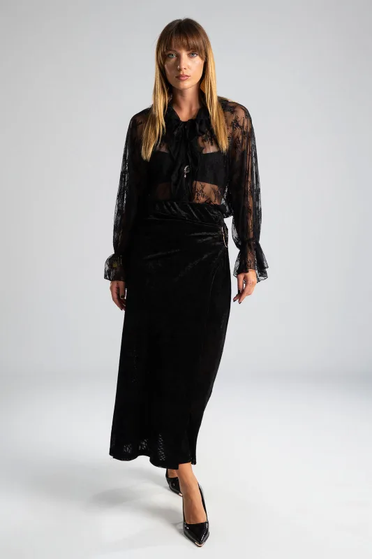 Skirt Velvet Metallic Element