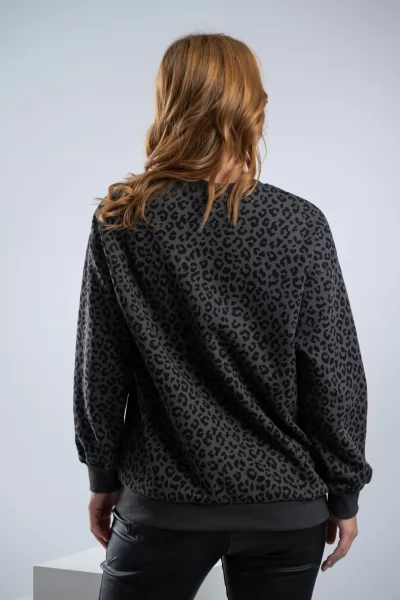 Φούτερ Girl Leopar Γκρι