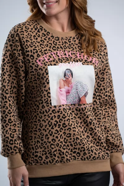 Φούτερ Girl Leopar Καραμέλα