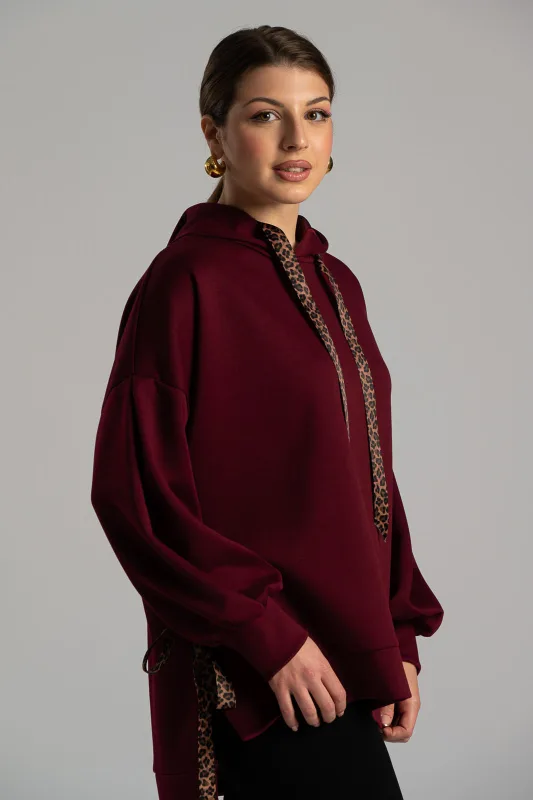 Sweatshirt Ribbon Leopard Details