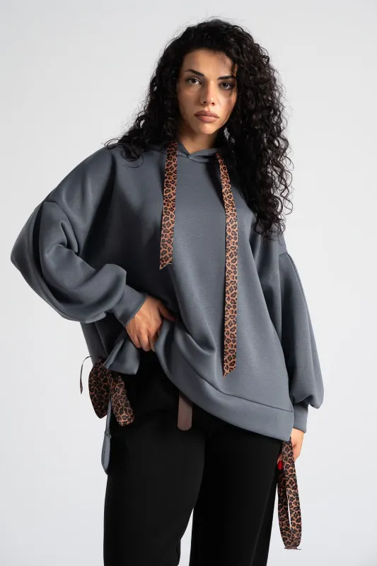 Φούτερ Λεπτομέρειες  Leopard Κορδέλα