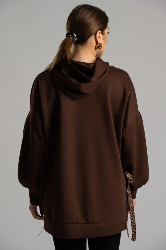 Sweatshirt Ribbon Leopard Details