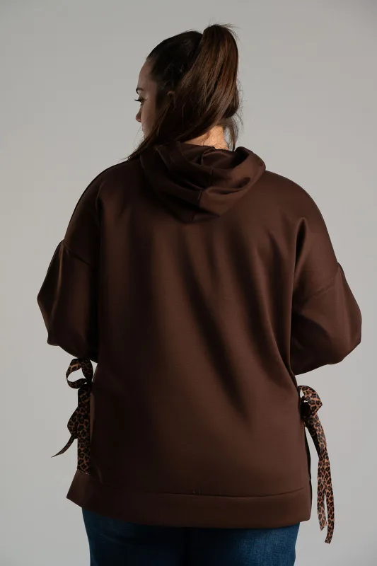 Sweatshirt Ribbon Leopard Details