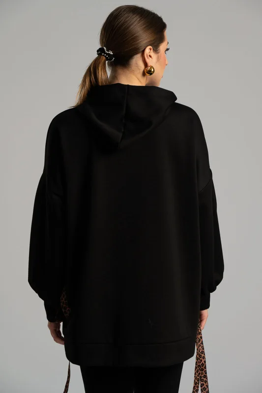 Sweatshirt Ribbon Leopard Details