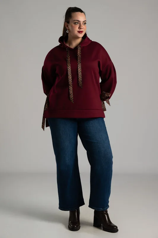 Sweatshirt Ribbon Leopard Details