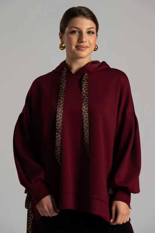 Sweatshirt Ribbon Leopard Details