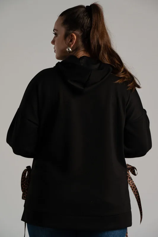 Sweatshirt Ribbon Leopard Details