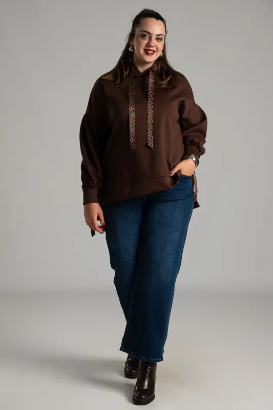 Sweatshirt Ribbon Leopard Details