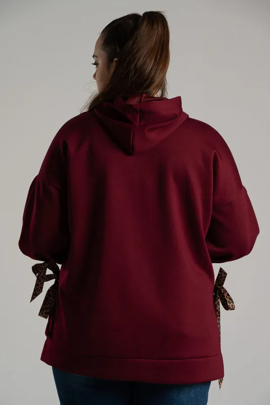 Sweatshirt Ribbon Leopard Details