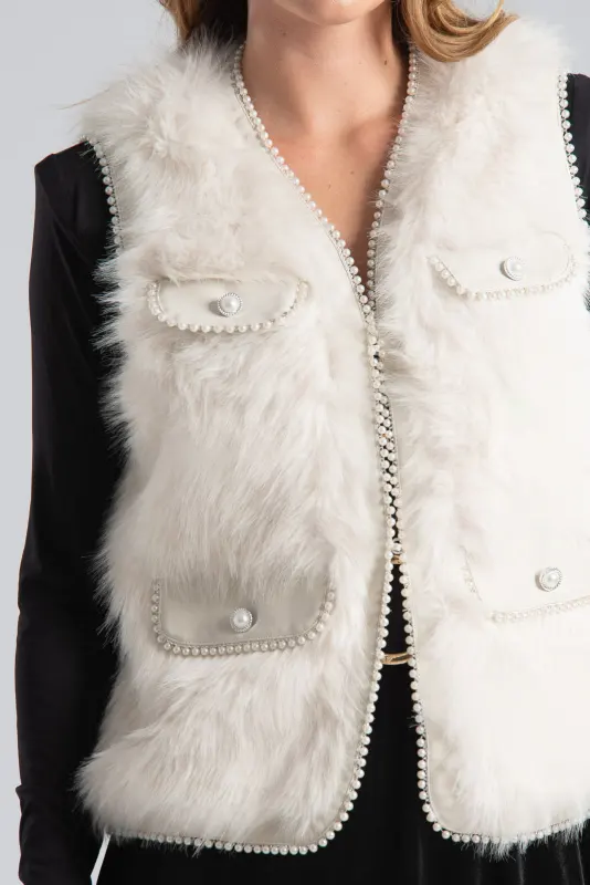 Γιλέκο Γούνινο Πέρλες