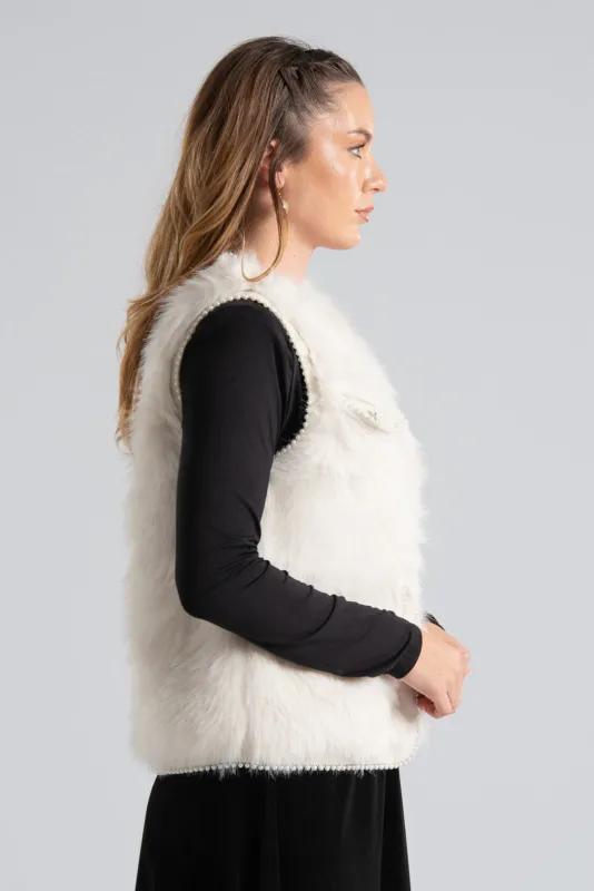 Γιλέκο Γούνινο Πέρλες