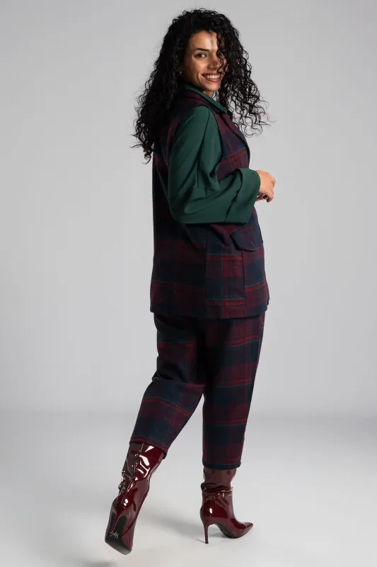 Γιλέκο Καρώ Τσέπες Καπάκι