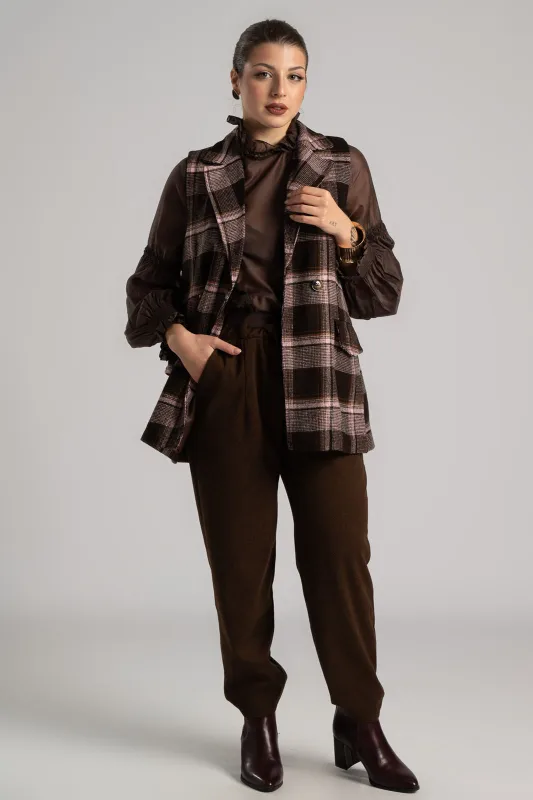 Γιλέκο Καρώ Τσέπες Καπάκι