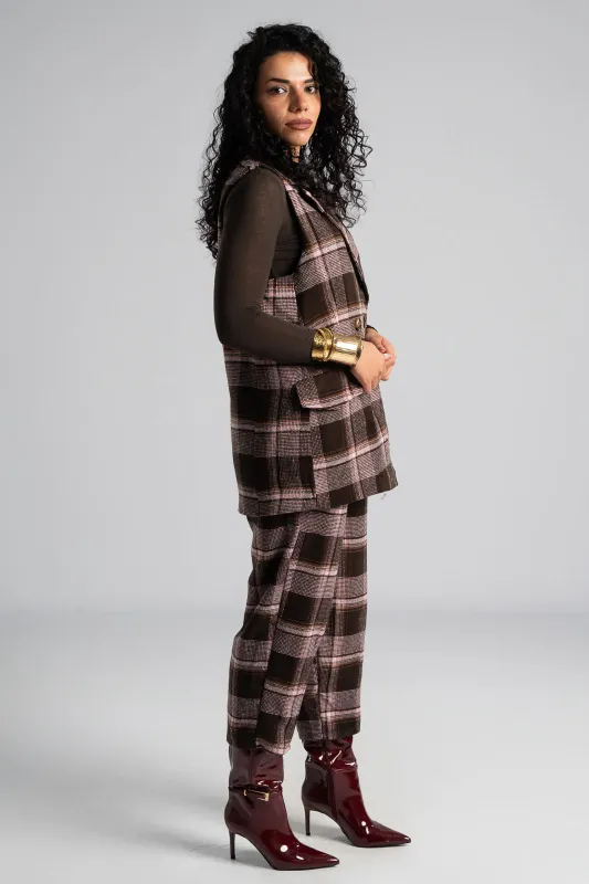 Γιλέκο Καρώ Τσέπες Καπάκι