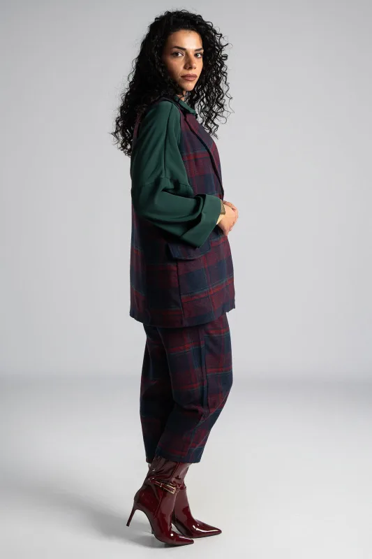 Γιλέκο Καρώ Τσέπες Καπάκι