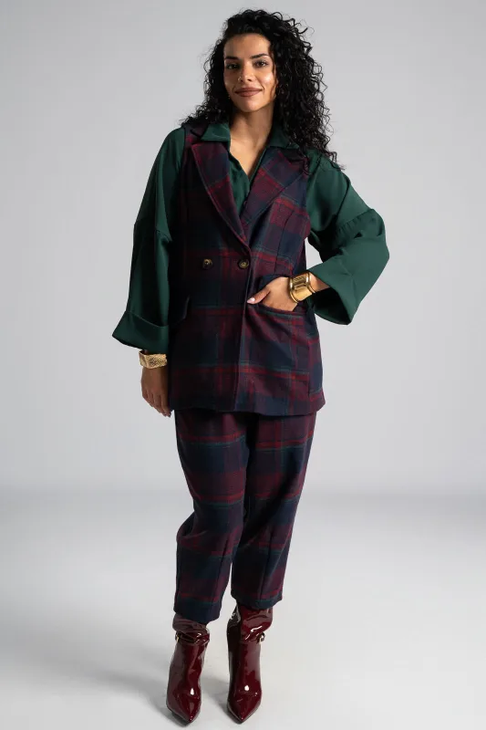 Γιλέκο Καρώ Τσέπες Καπάκι