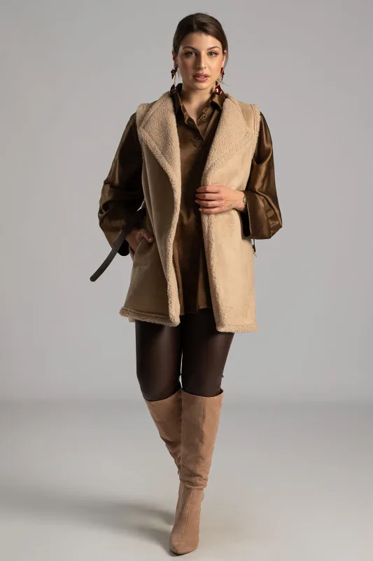 Γιλέκο Μακρύ Teddy Λεπτομέρειες