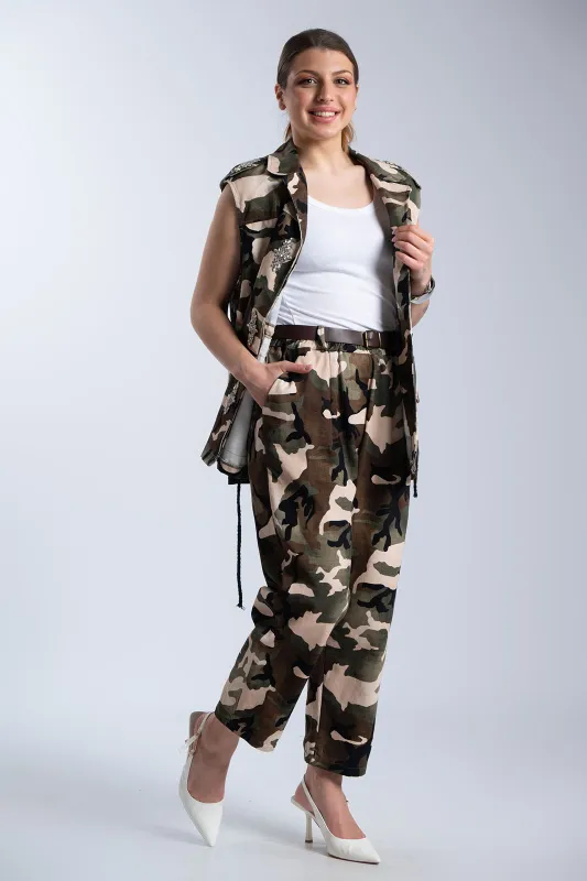 Γιλέκο Βαμβακερό Military Στρας