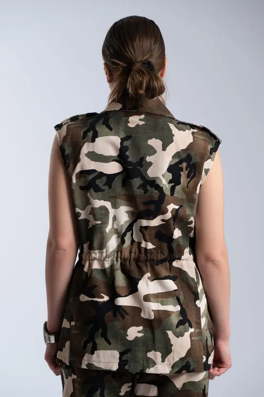 Γιλέκο Βαμβακερό Military Στρας