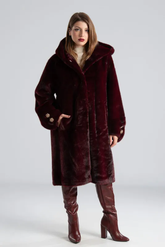 Fur Hooded Coat