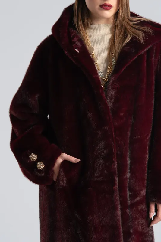 Fur Hooded Coat