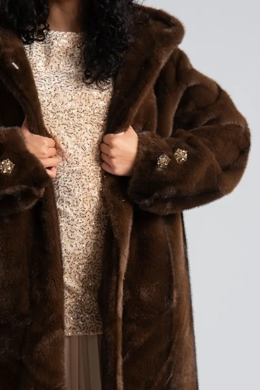 Fur Hooded Coat