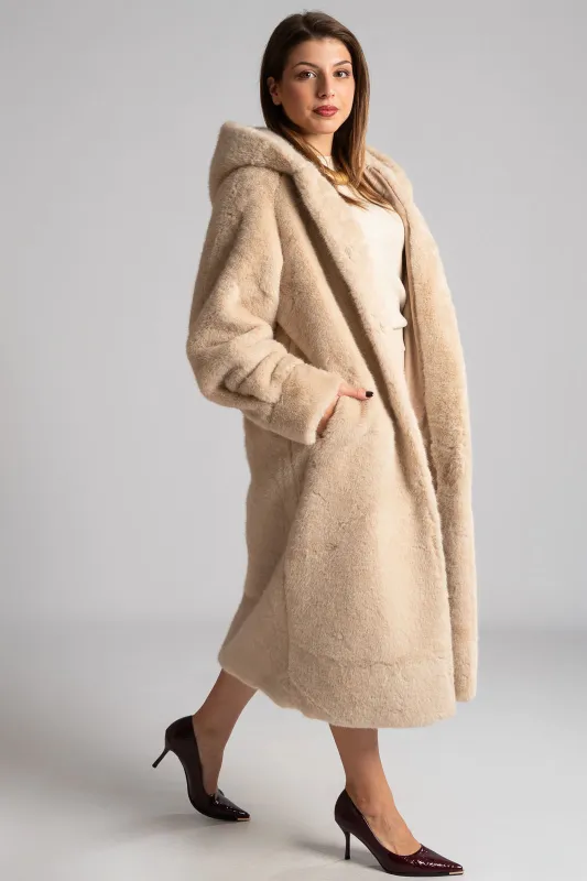 Γούνινο Πανωφόρι Με Κουκούλα