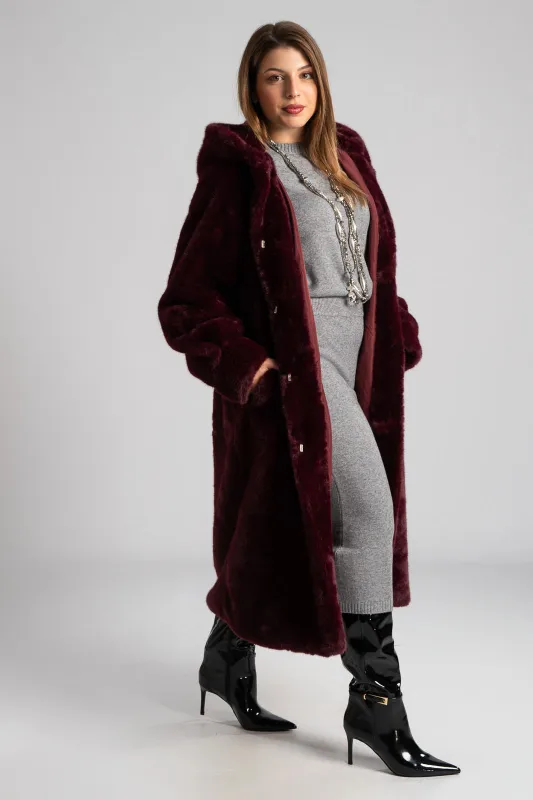 Γούνινο Πανωφόρι Με Κουκούλα