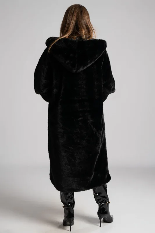 Γούνινο Πανωφόρι Με Κουκούλα