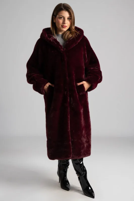 Γούνινο Πανωφόρι Με Κουκούλα