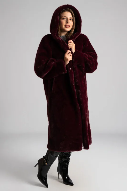 Γούνινο Πανωφόρι Με Κουκούλα