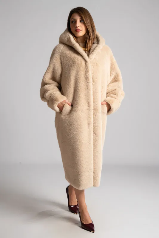 Γούνινο Πανωφόρι Με Κουκούλα