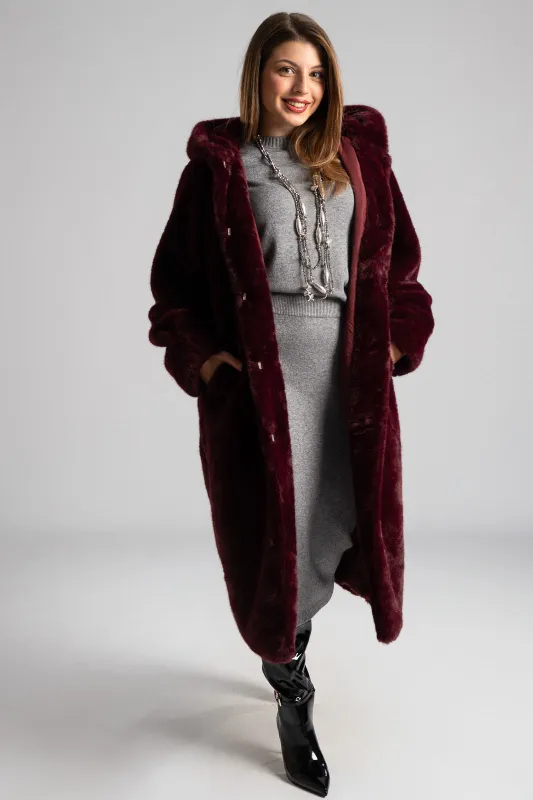 Γούνινο Πανωφόρι Με Κουκούλα