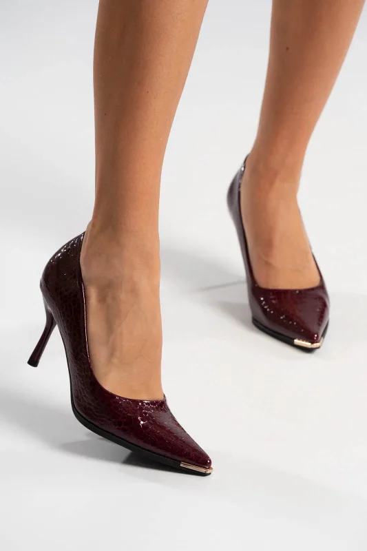 Pumps Croco Gold Detail