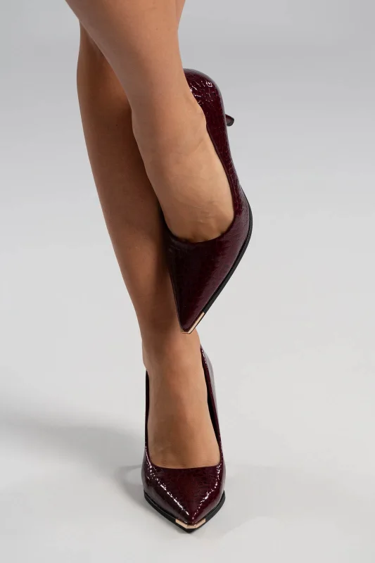 Pumps Croco Gold Detail