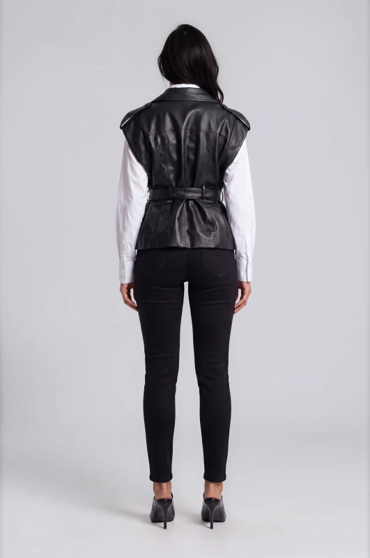 Jacket Αμάνικο Δερματίνη