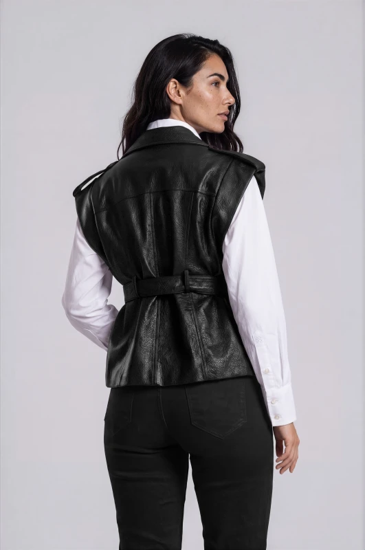 Jacket Αμάνικο Δερματίνη