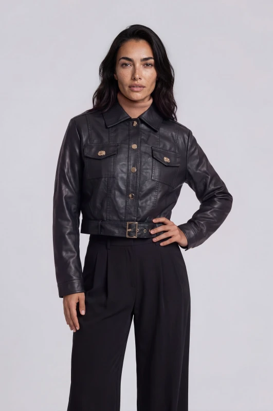 Jacket Biker With Belt