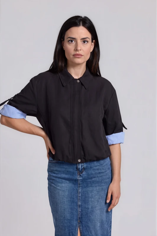 Jacket Bomber with Striped Lining