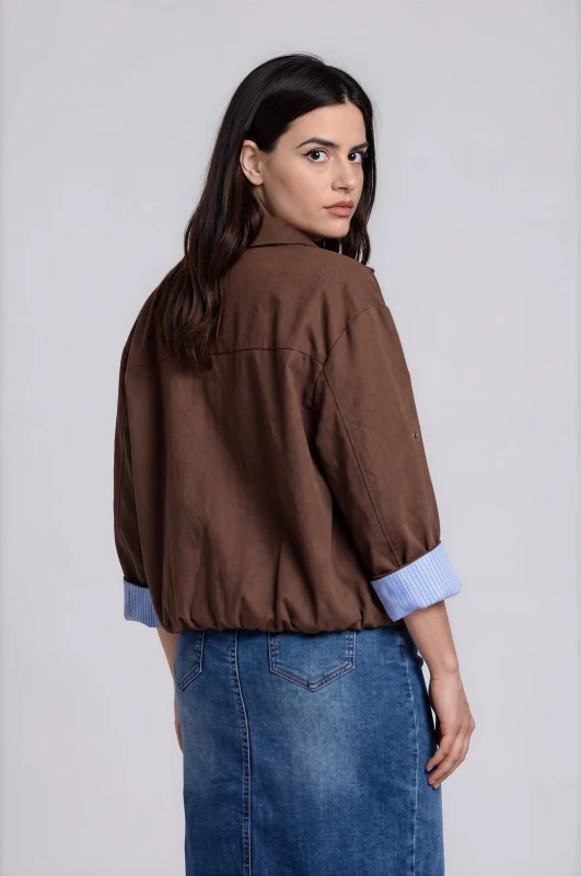 Jacket Bomber with Striped Lining