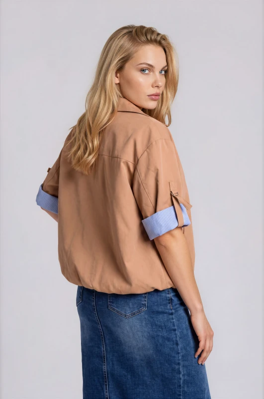 Jacket Bomber with Striped Lining