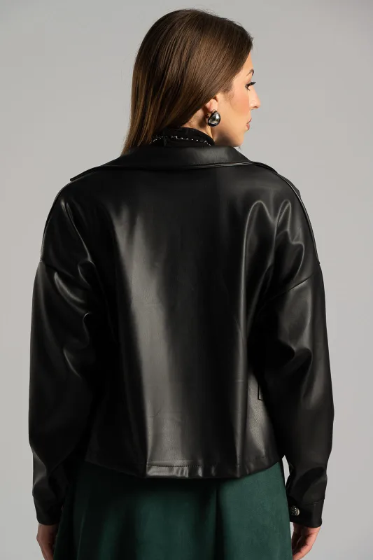 Jacket Crop Κρόσια Δερματίνη