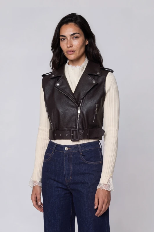 Jacket Δερματίνη Αμάνικο