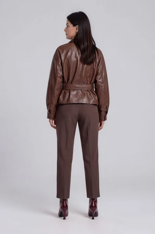 Jacket Δερματίνη Biker Ζώνη