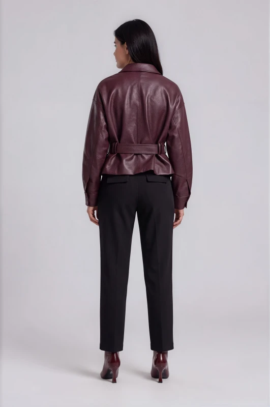 Jacket Δερματίνη Biker Ζώνη